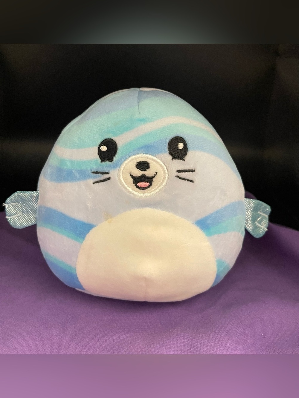 Squishmallows Blue Tie-dye Seal from Scented Mystery Squad(series 2) 5”